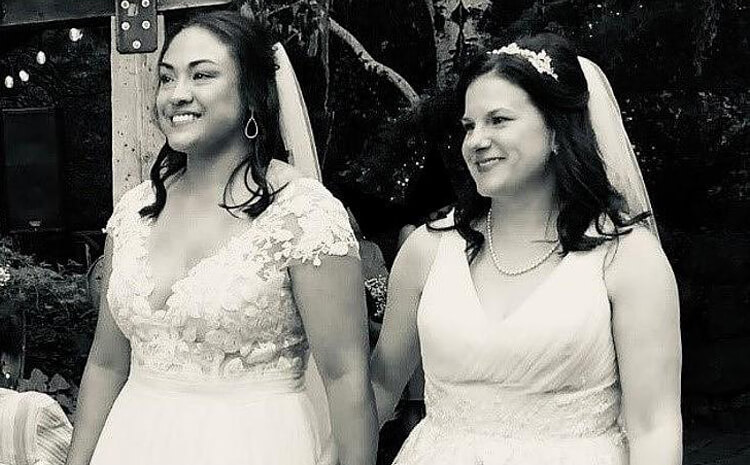 Kristin and Bonnie at their wedding.