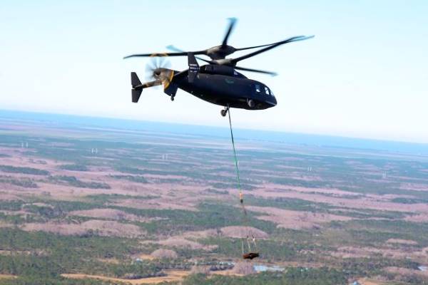Helicopter in the air